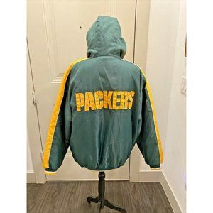 G-III GREEN BAY PACKERS NFL Full Zipper Puffer Hooded Jacket Large